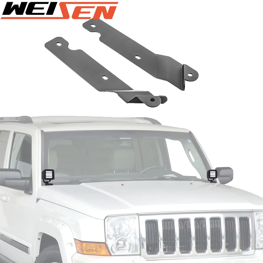 For Jeep Commander (XK) 2006-2010 Hood Ditch LED Light/LED Pod Mount Bracket Car Accessories Heavy-duty Steel No Cutting