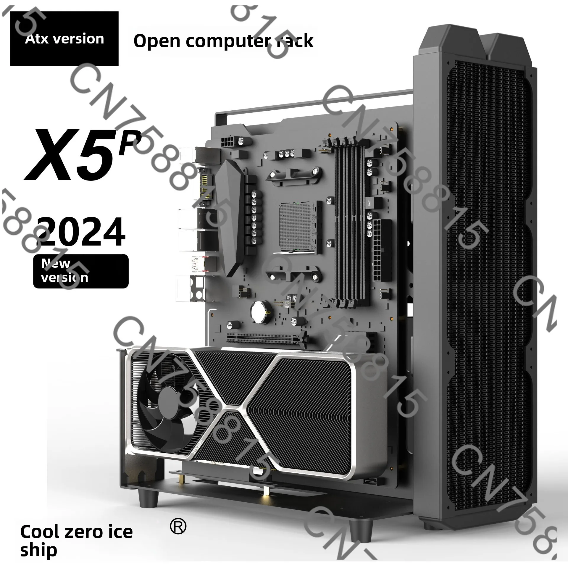 حافظة كمبيوتر Cool Zero Ice Ship X5P، حافظة كمبيوتر مفتوحة ATX جديدة لعام 2025