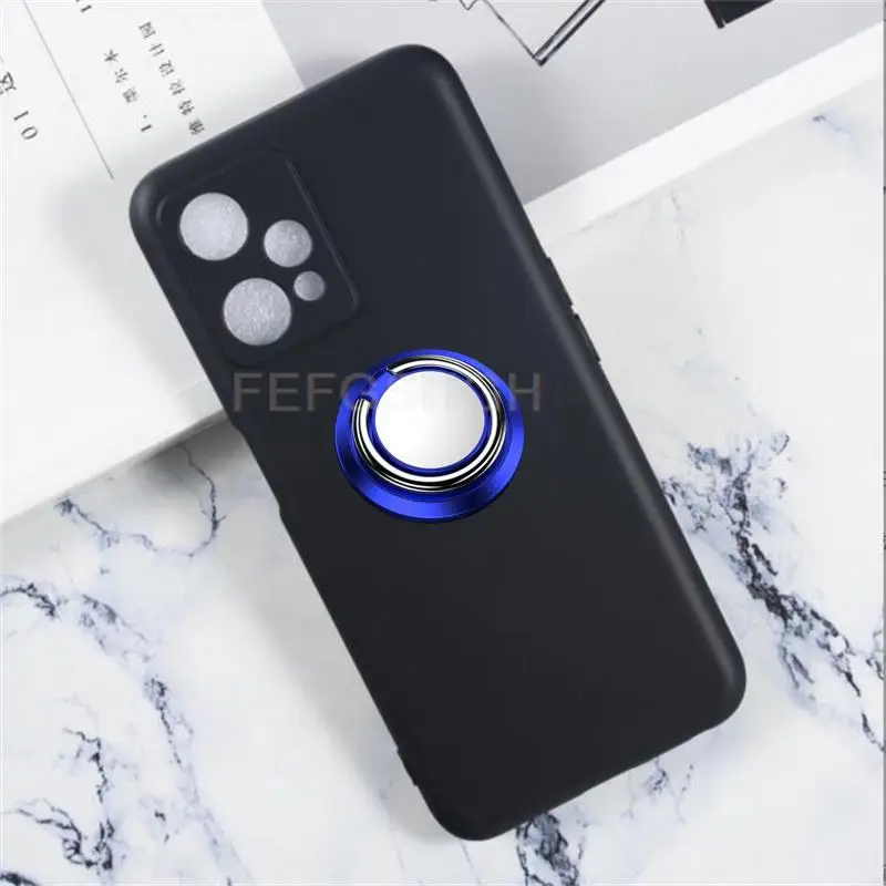 For Realme 9 Pro Q5 V25 5G RMX3471 RMX3472 RMX3478 Back Ring Holder Bracket TPU Soft Silicone protect Case Anti falling shell