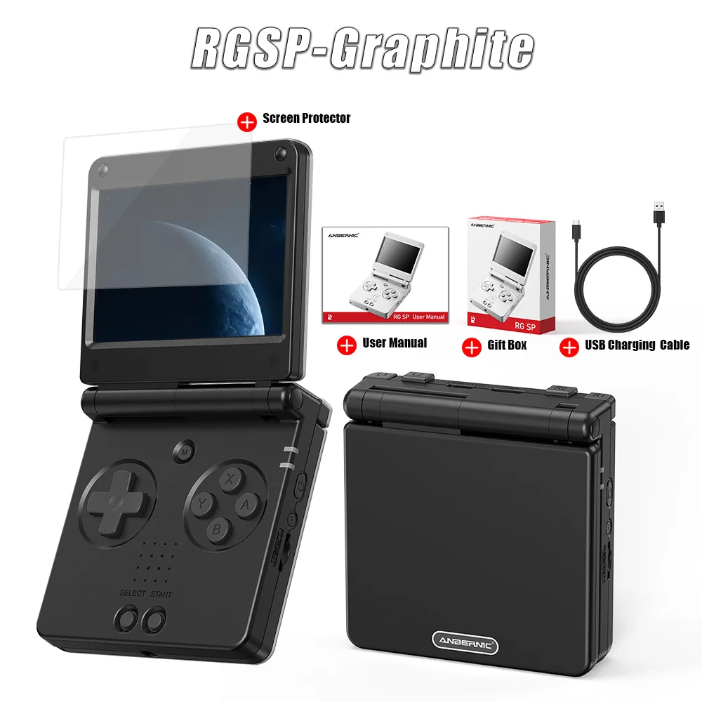 Anbernic RGSP 3.4'' IPS Screen Flip Handheld Console Linux System HDMI-compatible TV Output Clamshell Game Player 3300 mAh RG SP image 3