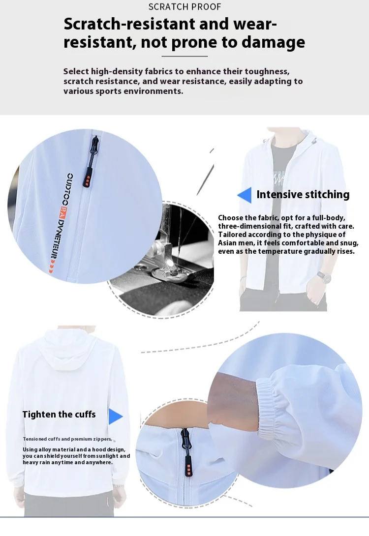 2025 Ice Silk Men's Sun Protection Clothes Outdoor UV Hiking Fishing Hooded Jacket Loose Breathable Fashion Printed Design Coat