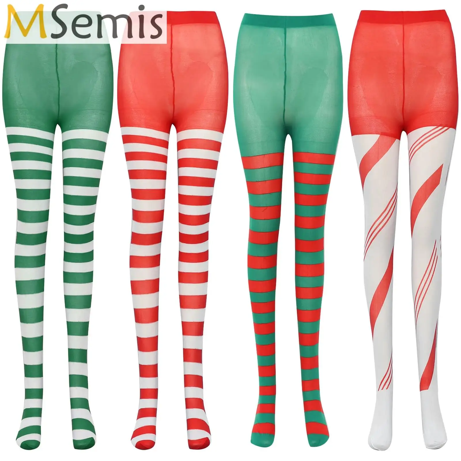 

Женские красные, черные полосатые колготки, длинные колготки до бедра, чулки для рождественской вечеринки, макияжа, украшения для выпускного вечера, карнавальный костюм