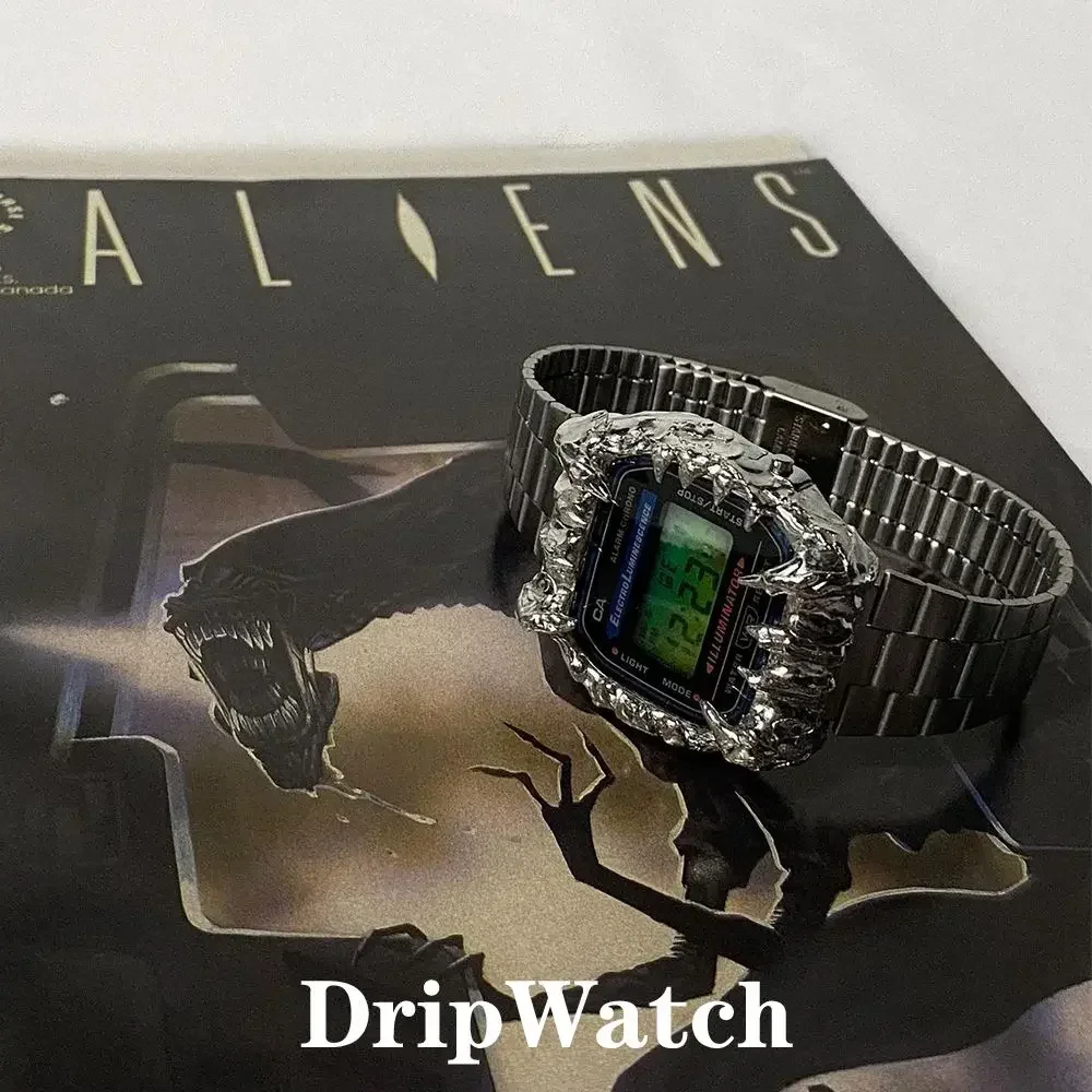 Alien Dragon Claw jam tangan elektronik trendi pria, jam tangan Hip Hop jalanan Rap canggih tahan air edisi terbatas