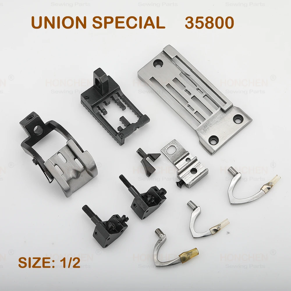 Union especial 35800 manivela braço máquina de costura conjunto de medidor de tecido pesado placa de agulha alimentação-cachorro calcador braçadeira de agulha caber 35800