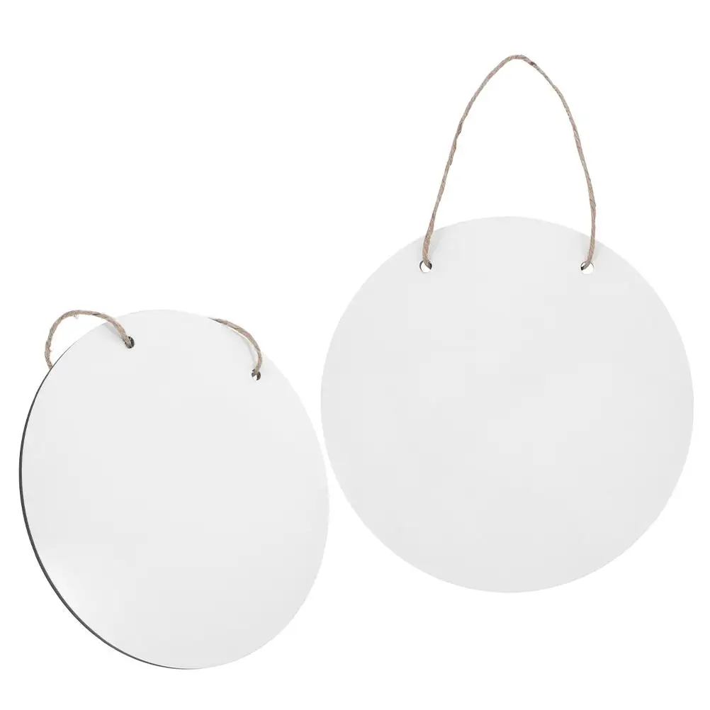 

2 Pcs Sublimation Door Pendant Office Sign Plaques Blank Decoration Billboard Hanger Blanks Wood Hanging White Ornaments