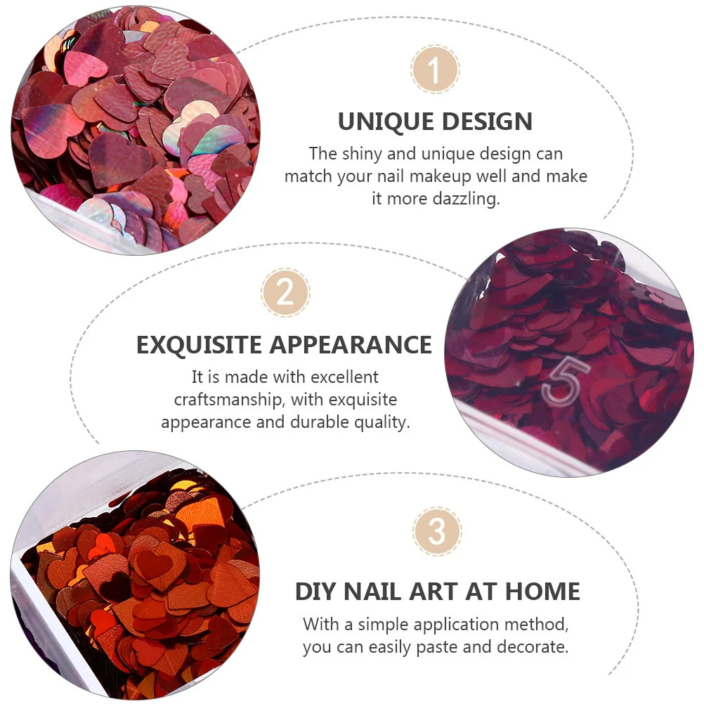 

Nail Sparkle Glitter 3 Boxes Shiny Manicure Sequins Unique Stickers Decorative Nail Art DIY Manicure Glitter Sequin