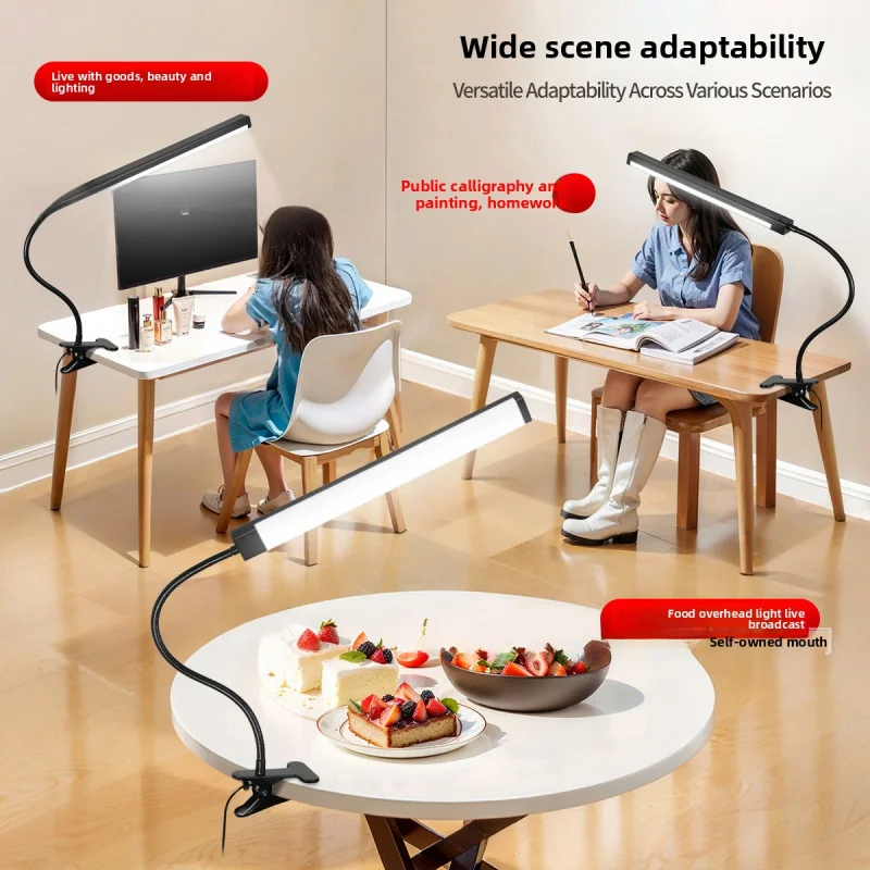 LED مصباح مكتبي حماية العين طالب عنبر غرفة نوم سطح المكتب السرير القراءة كليب على مصباح مكتبي صغير البث المباشر ملء الضوء #2