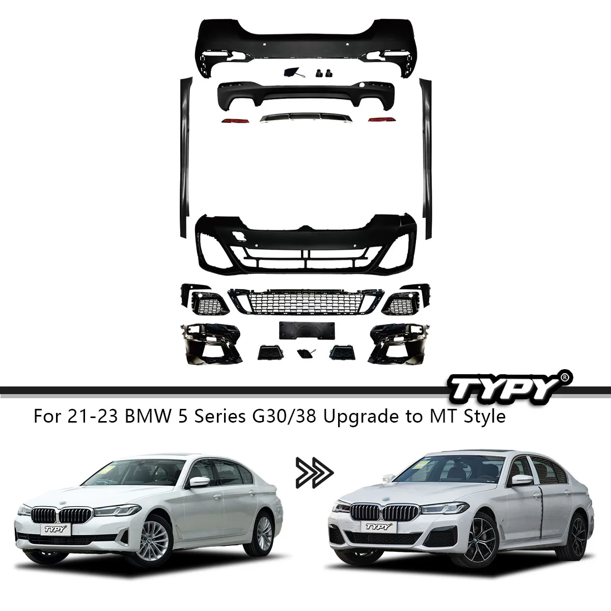 

TYPY High Quality Body Kits For BMW 5 Series G30/38 2021-2023 Upgrade to M-Tech Style Full Body Kit Parts System