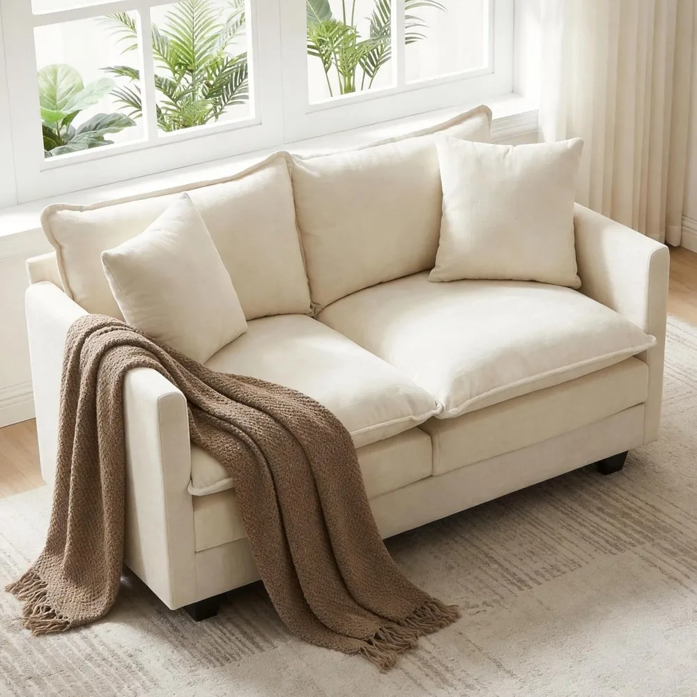 

52" Loveseat Sofa, Modern Love Seat Couches, Small Loveseat for Small Spaces, Comfy Chenille Deep Seat Cloud, Customized