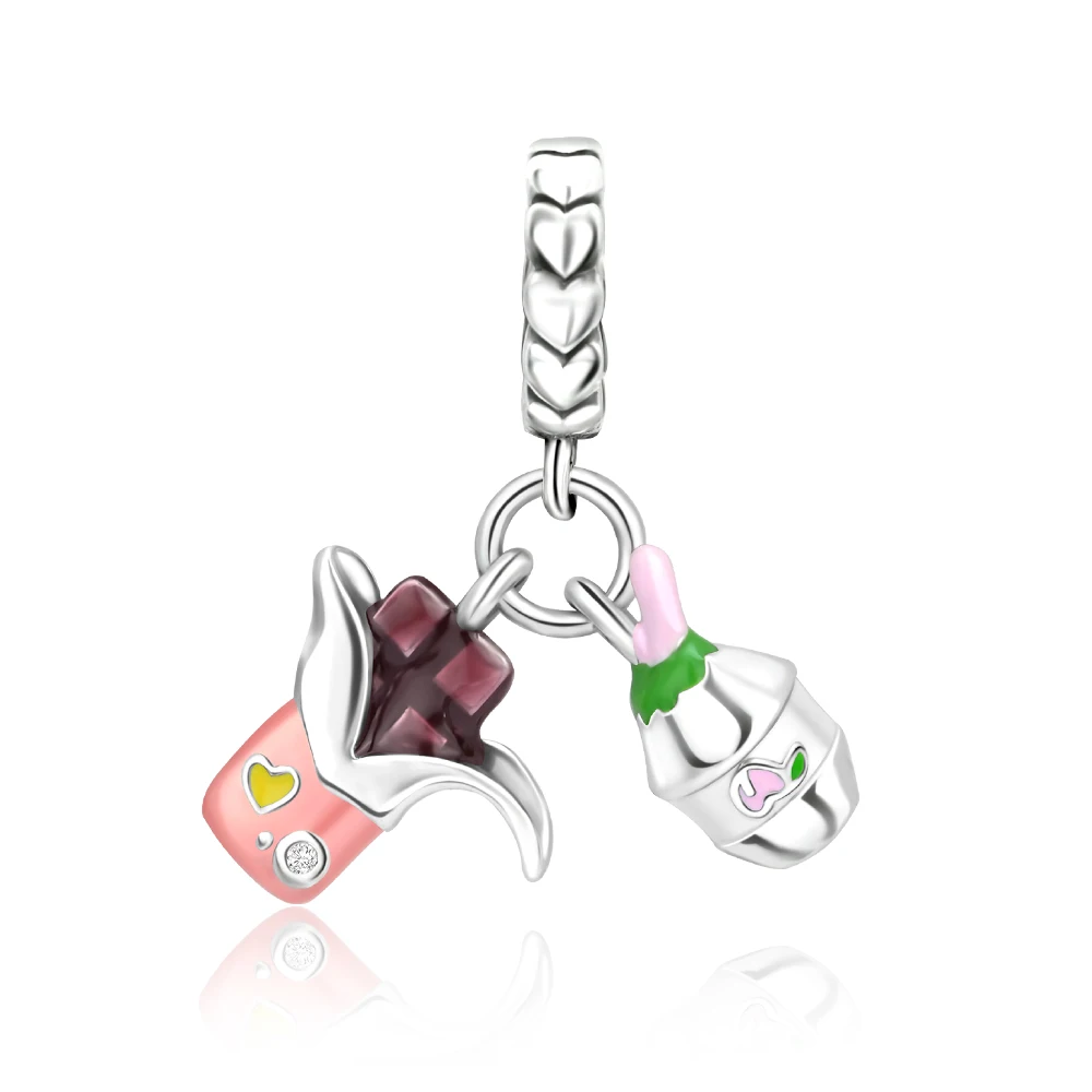 

Ahthen 925 Sterling Silver Hot Sale Beads Chocolate, milk Charm fit Snake Chain Bracelets Necklaces for Women Jewelry Making