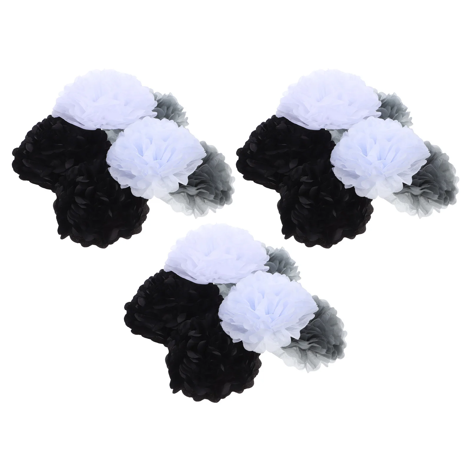 

18Pcs Paper Pom Poms Flower Decorations Hanging Tissue Balls for Wedding Birthday Party Halloween Festival Supplies