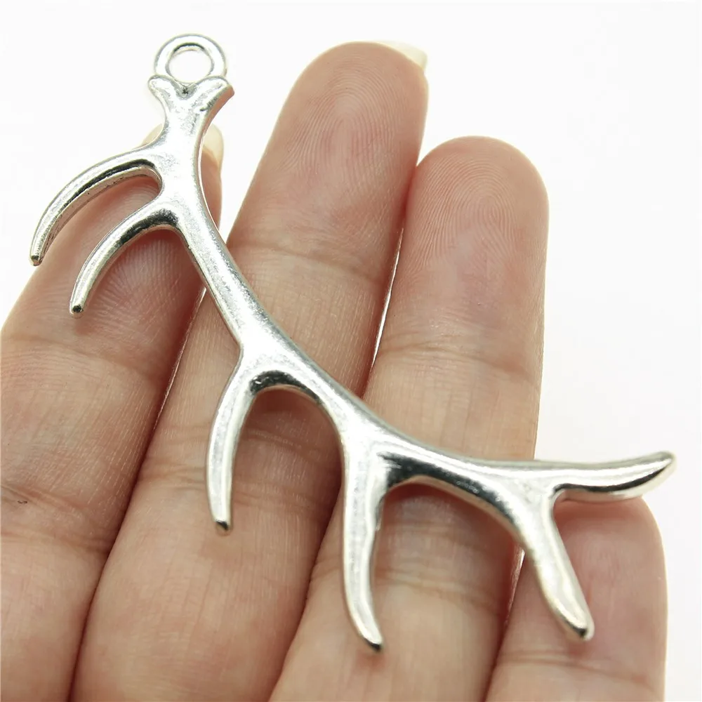 WYSIWYG 2pcs 67x34mm Deer Antlers Charm Pendants For Jewelry Making Antlers Pendants Charm Christmas Antlers