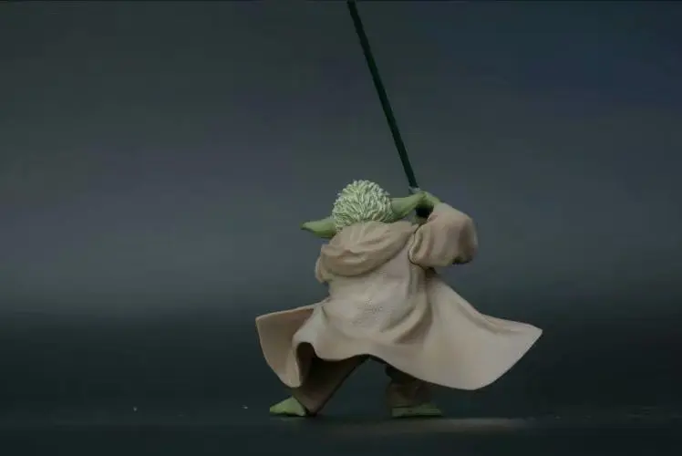 13cm Plastic Star Wars Mandalorian Master YODA with Sword Action Figure Toys - view 6
