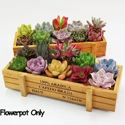 1 PC Tools Garden Decor Trough Decorative Pots Succulent Boxes Rectangle Vase Vintage Crates Wood Flower Pot