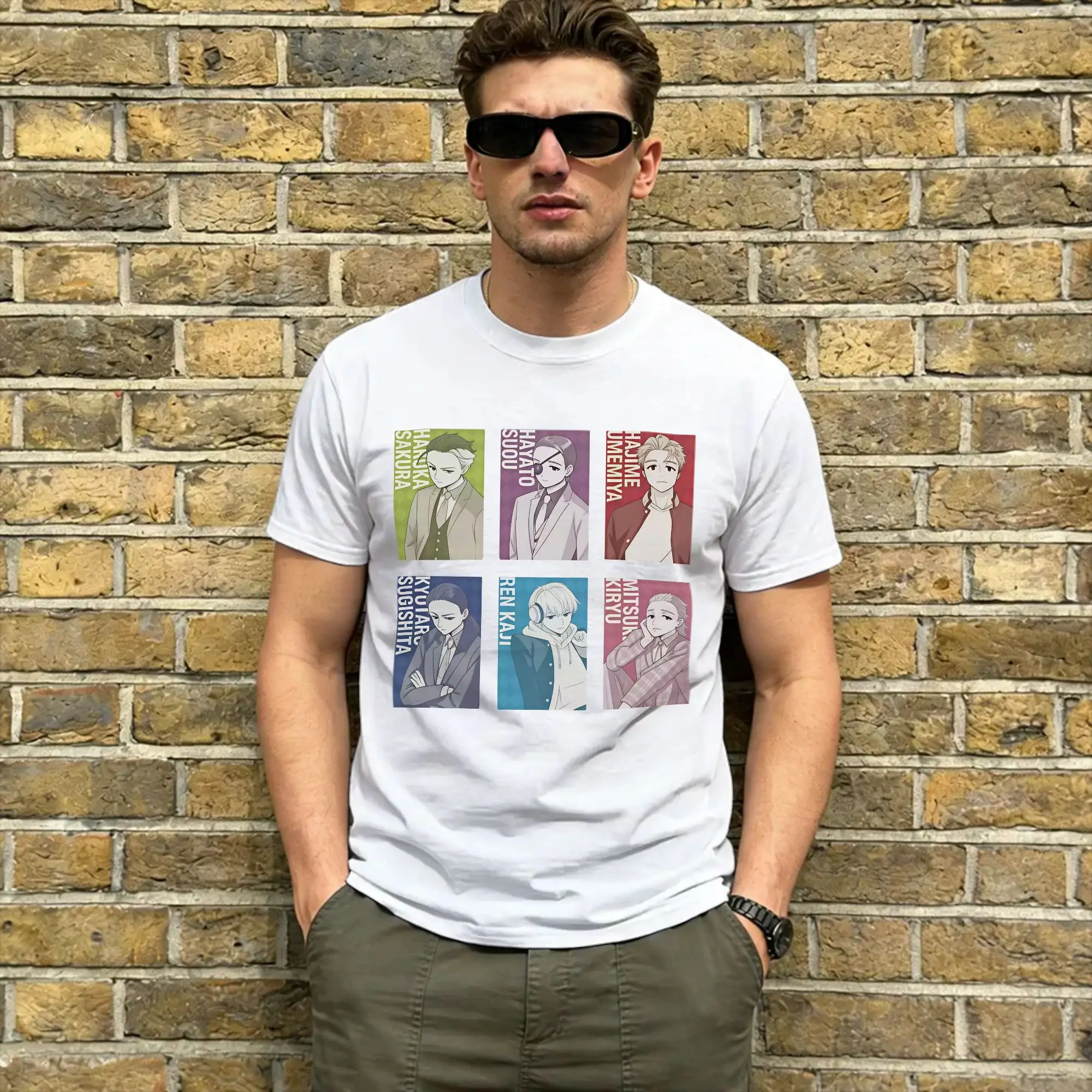 Ren Kaji Men T Shirts Wind Breaker Funny Tee Shirt Short Sleeve Crewneck T-Shirts Pure Cotton Gift Idea Tops