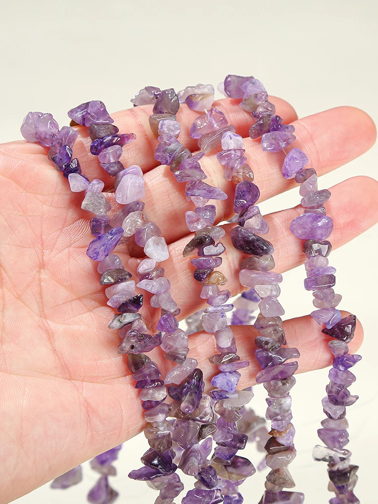 AliExpress buy bao ji 5-8mm Natural Stone Irregular Amethyst Chips Bead Loose Spacer Gravel Bead for Jewelry Making DIY Necklace Earring Accessory 16"
