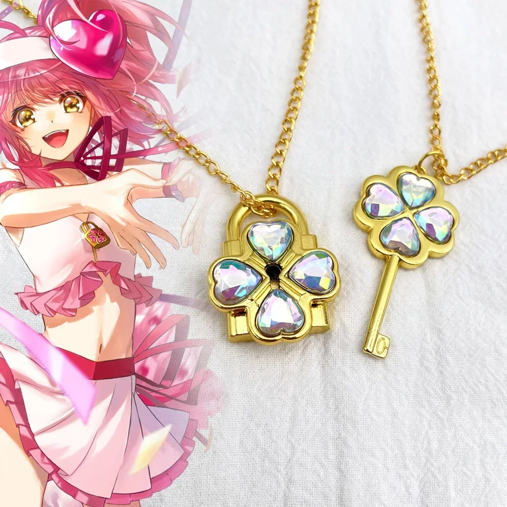 

New Anime Hinamori Amu Cosplay Dumpty Key Humpty Lock Pendant Metal Necklace Weapon Prop Girl Jewelry Accessories Gift