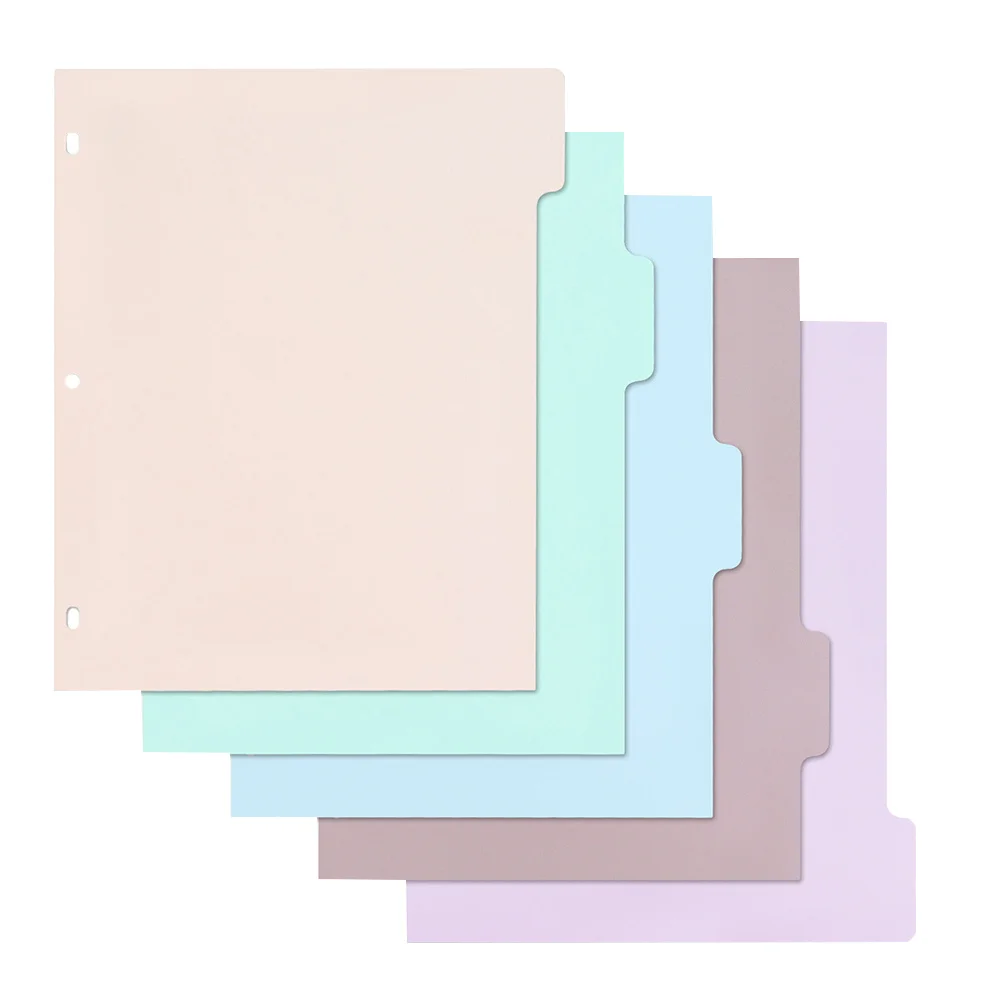 

1Set A4 Binder Dividers Frosted PP Material Multi-Tab Index Separators for School Office File Organization Journal Inserts