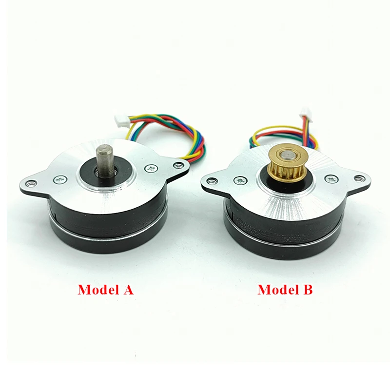 0.9 Degree Mini 36mm Round Thin Stepper Motor Micro 2-Phase 4-Wire Stepping Motor 5mm Shaft Pulley for 3D Printer CNC Robot