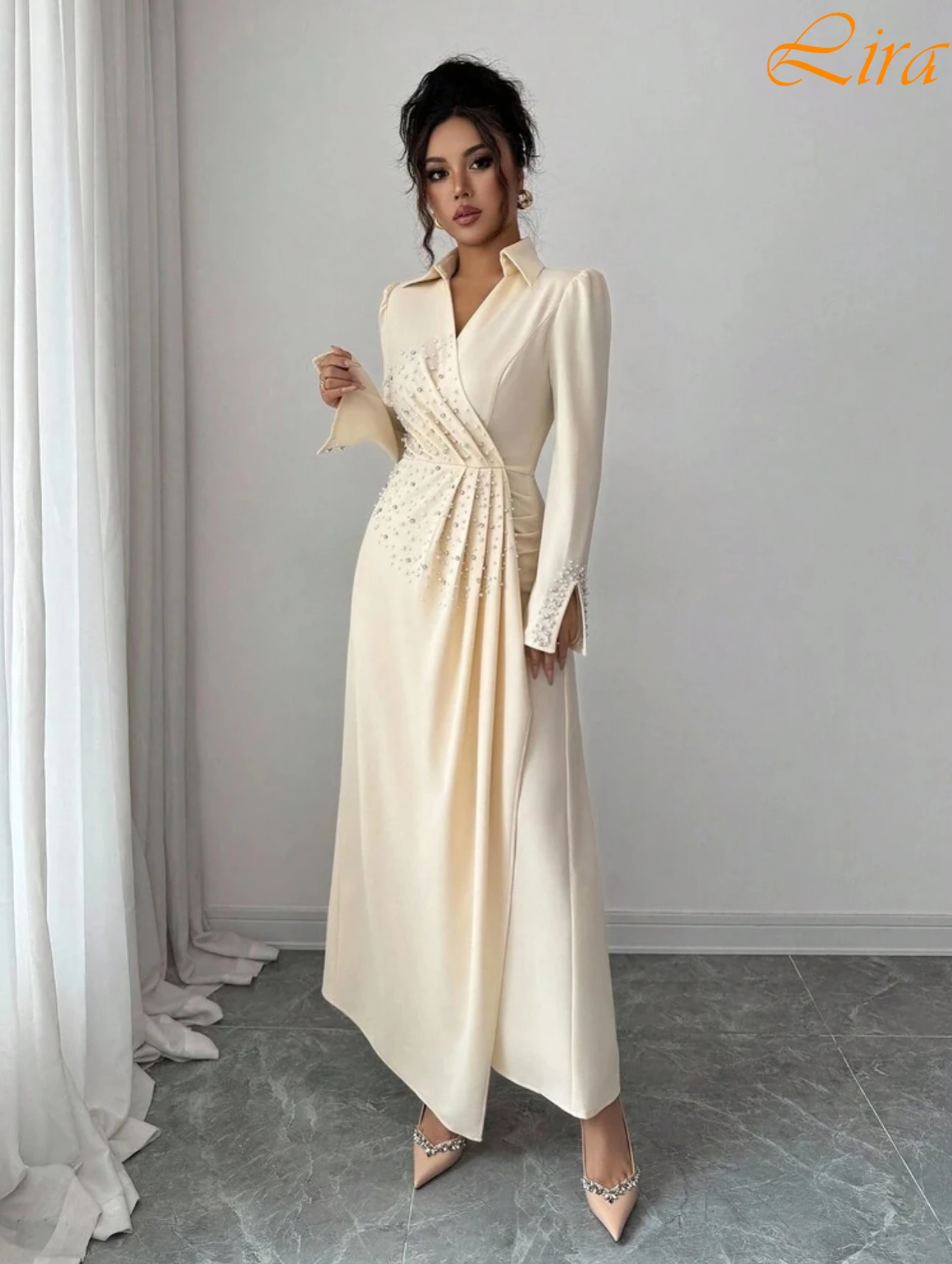 

Customized A-Line V-Neck Elegant Modern Evening Dress Temperament Fashion Celebrity Gowns High Quality Bespoke Occasion Gowns