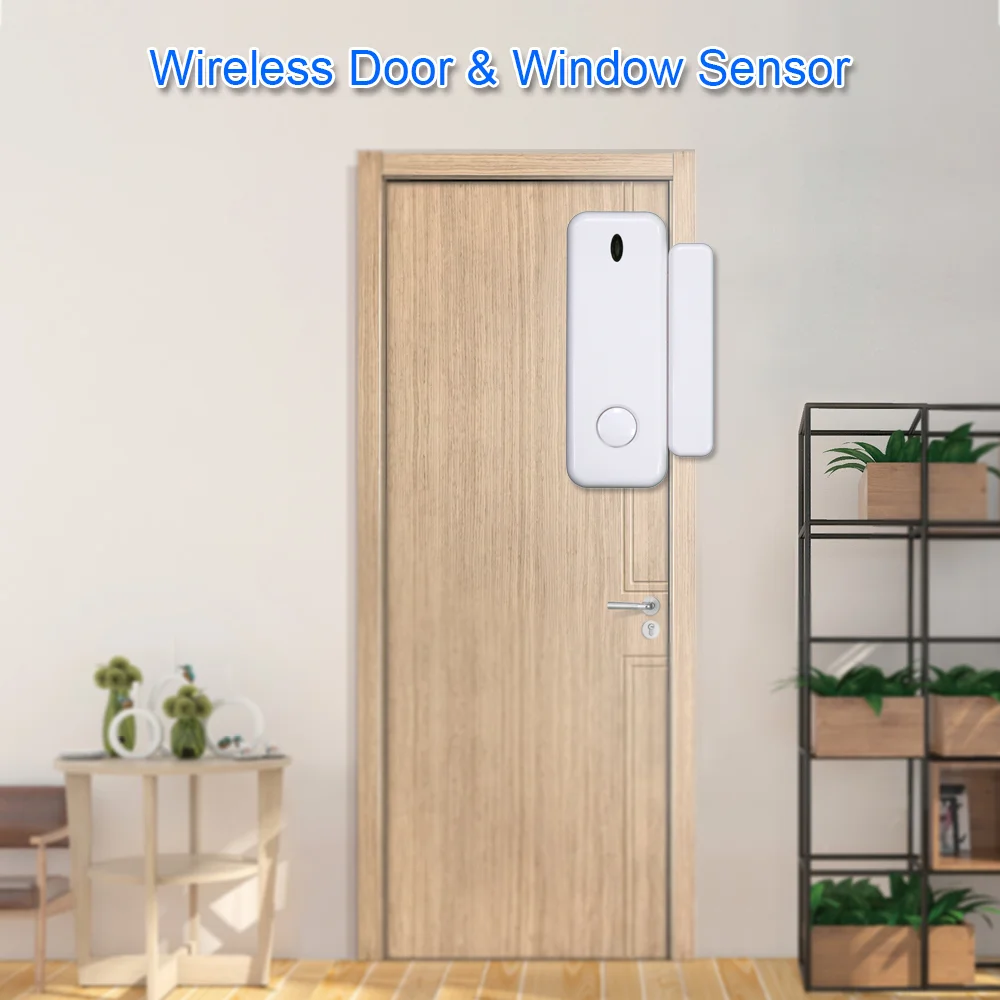 TAIBOAN 433MHz Door Sensor Wireless Home Window Magnet Detector for Smaet Alarm System App Notification Alerts Family Safety