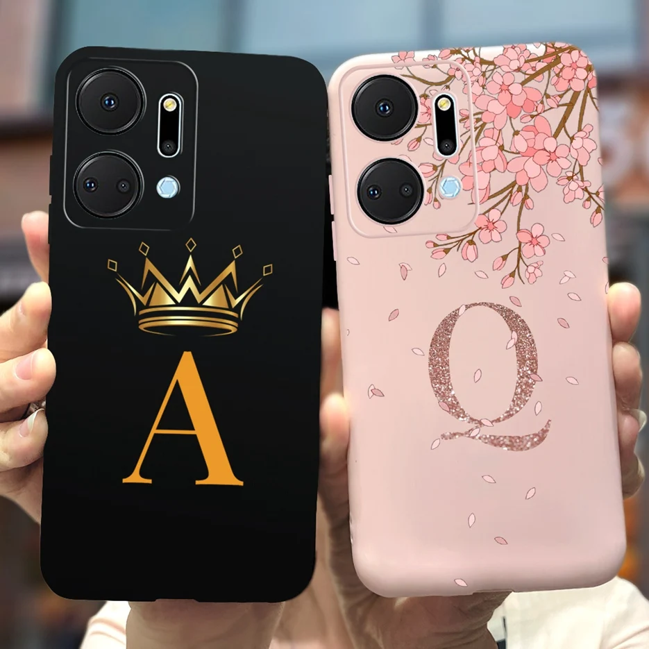 Cute Crown Letters Cover For Honor X7a Case RKY-LX2 Soft Silicone Phone Case For Honor X7a X 7a HonorX7a Back Cover 6.75'' Coque