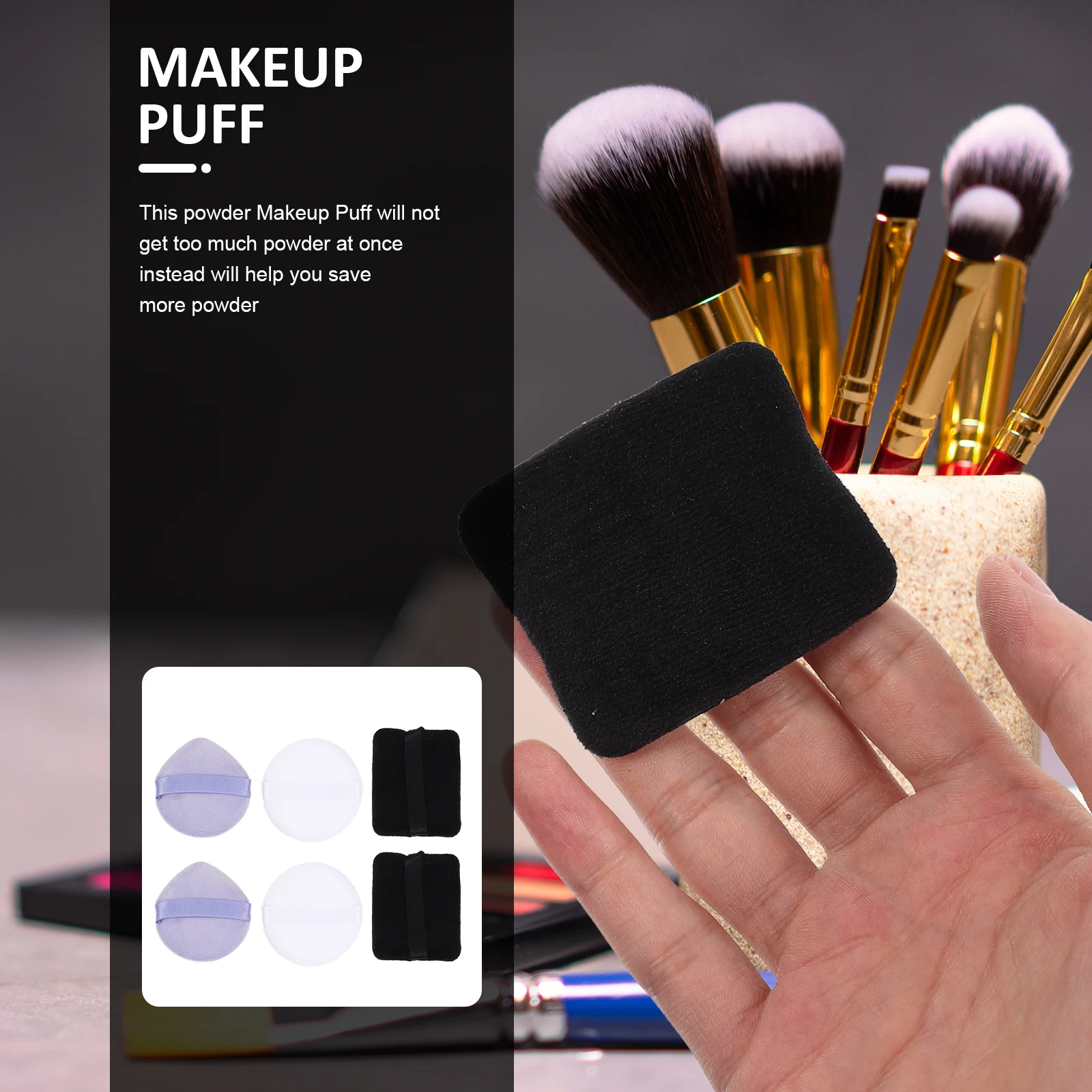 Bouffée de maquillage pour fond de teint, poudre libre, outils portables réutilisables pour le visage, petits accessoires de maquillage, 6 pièces