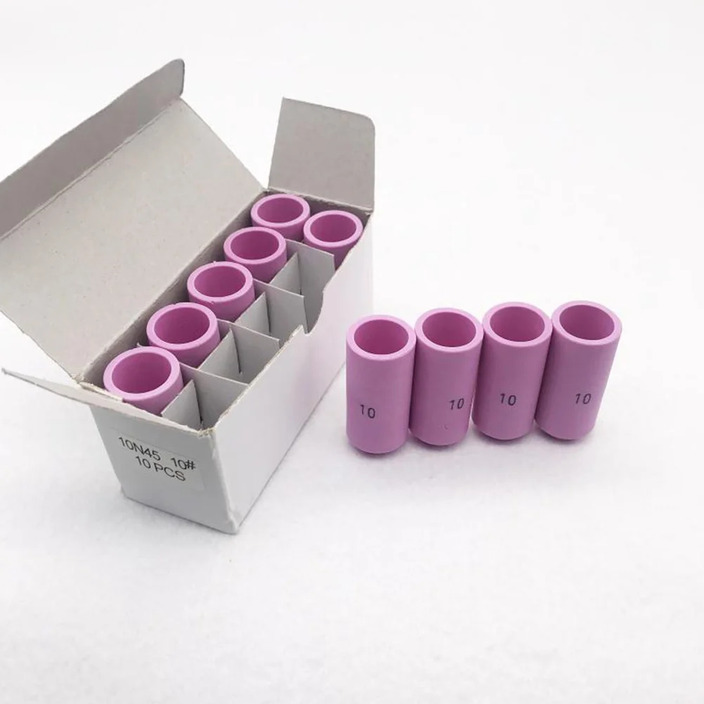 

10Pcs 10N45 Simple Welding Protective Nozzle Argon Arc Welding Nozzle Compatible for Welding Torch -17 -18 -26
