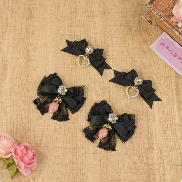 Sweet Cute Barrettes Fashion Hairclips Japanese Style New Headwear Lolita Handmade Princess Bowknot Lolita Hair Clips for Girls