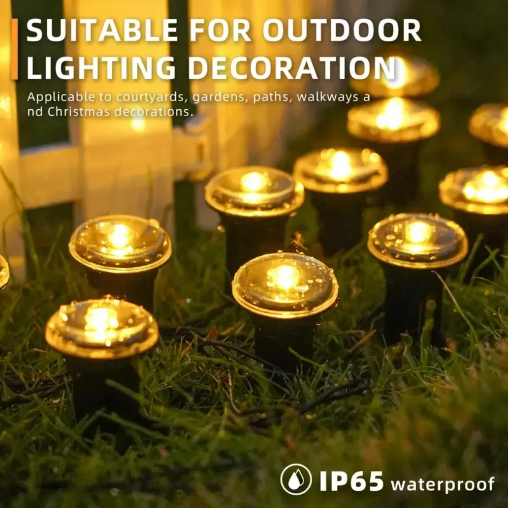 أضواء الحديقة الشمسية، أضواء سلسلة مقاومة للماء لمسارات الحديقة، والتخييم، وحفلات أعياد الميلاد، والعطلات والديكورات #2