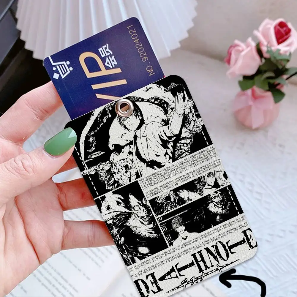 سلسلة مفاتيح Anime Death Note مع حامل بطاقة الوصول، وحافظة واقية لبطاقة الهوية وبطاقة الحافلة وبطاقة البنك للأمان