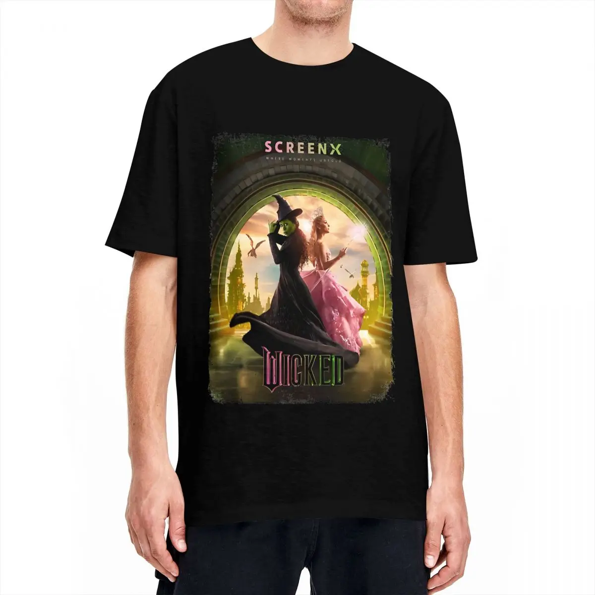 Wicked Movie Tee Shirt for Men Women Glinda and Elphaba Musical Fashion T Shirts 100% Cotton Clothes