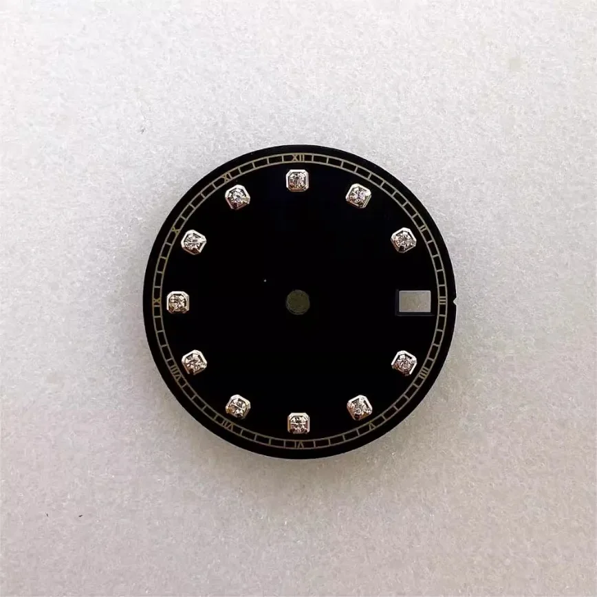 قرص شمس بحركات أوتوماتيكية مع الماس ، أبيض ، أرجواني ، ذهبي ، أخضر ، بدون قرص مضيء ، ياباني NH35NH36 ، Nh35 ،