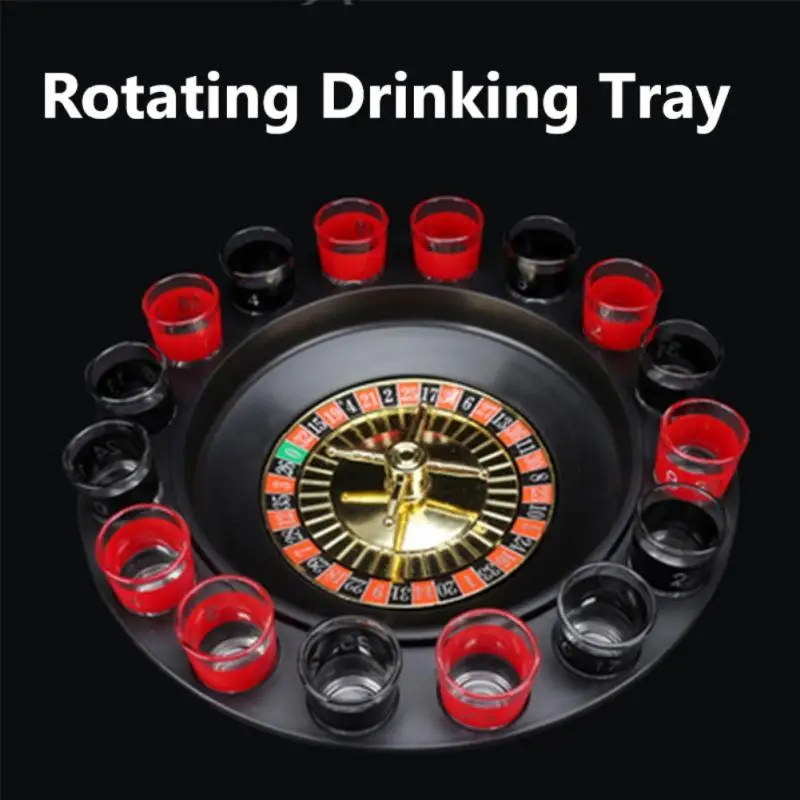 Drinking Roulette Game Set 16 Shots Russia Turntable Shot Glass Turntable Ktv Party Games Wine Glasses And Tables 16 Hole Hot