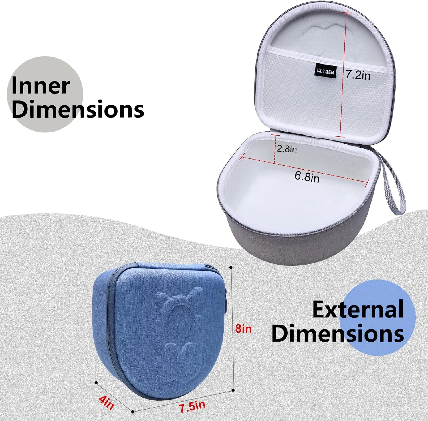 Etui na słuchawki dziecięce kompatybilne z iClever BTH13/Riwbox CT-7/CF9 i ONITOO B90 Cat Ear Kids Headphones, fioletowe (tylko etui) — zdjęcie produktu 3