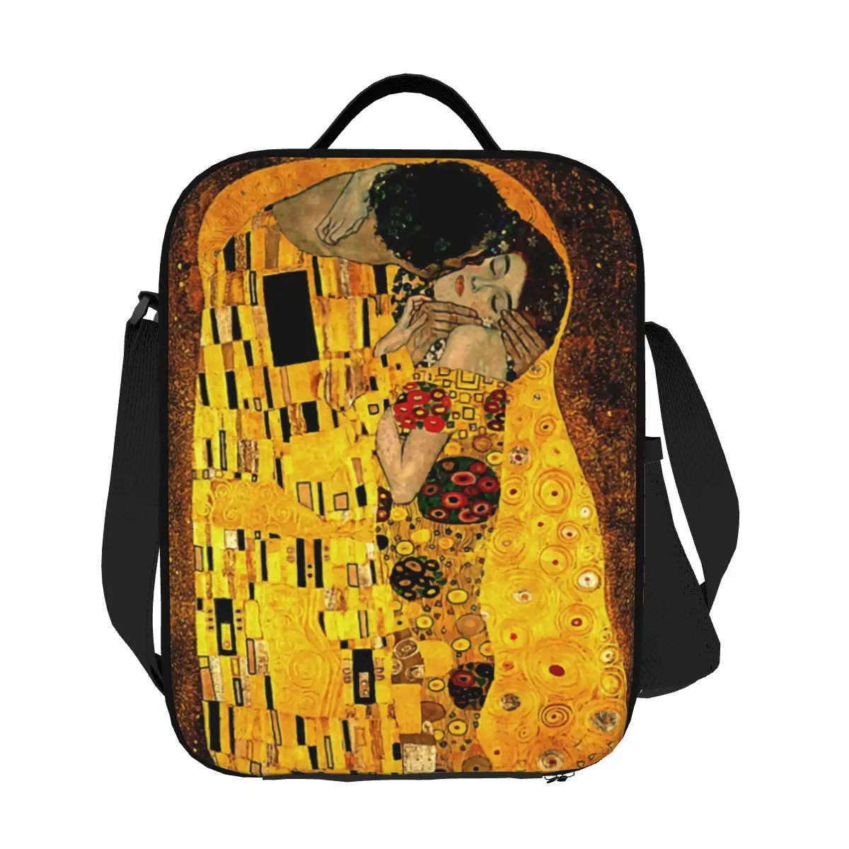 

Custom Klimt Kiss Insulated Lunch Bags for Camping Travel Gustav Klimt Freyas Art Leakproof Cooler Thermal Lunch Box Women Kids