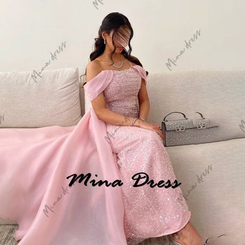 

Mina Customized Sequins Evening Dresses for Formal Occasions Flowers Elegant Party Dresses for Women 2024 Backless Wedding Dress