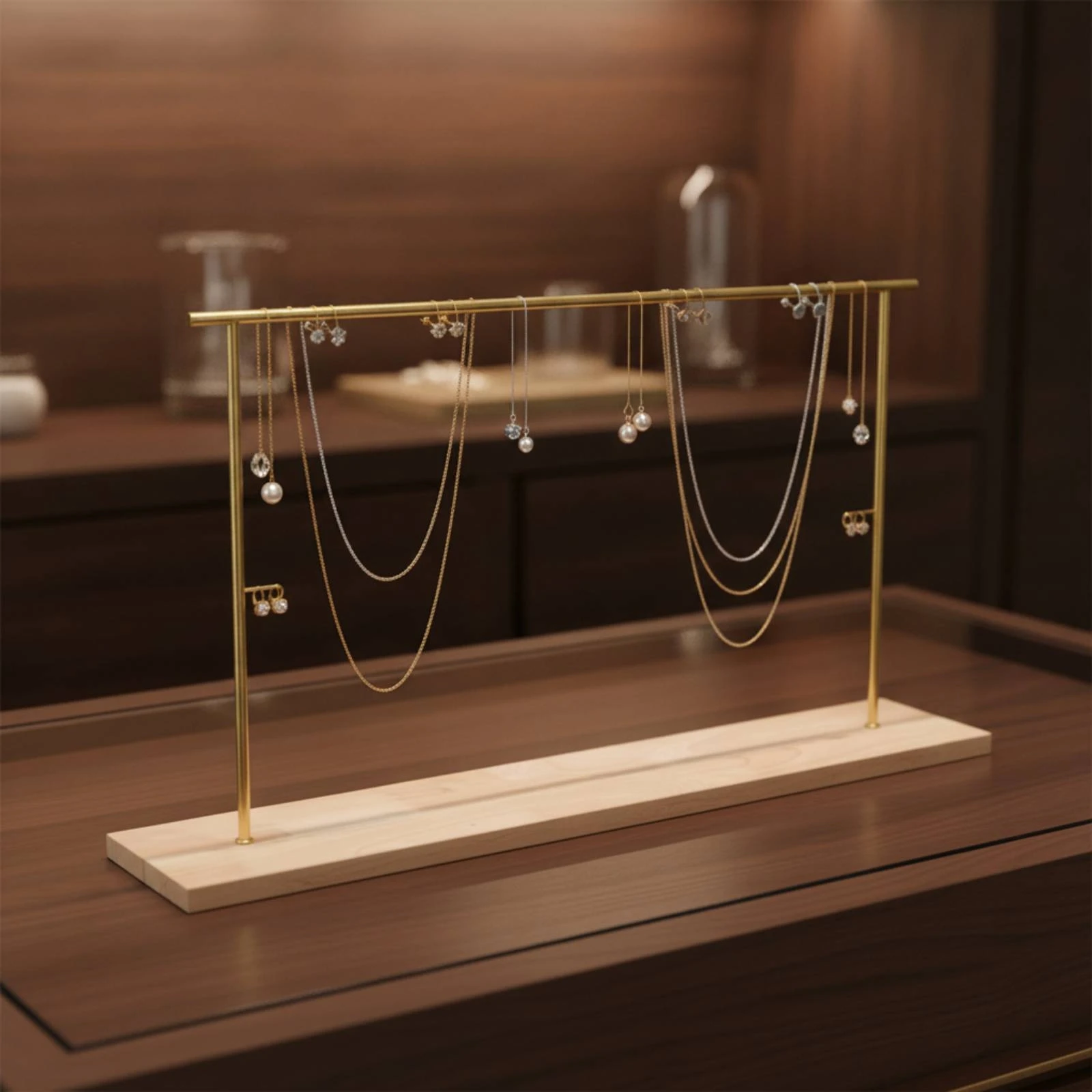 Jewelry Display Stand Tabletop Necklace Display Stand Necklace Holder Space-Saving for Jewelers, Boutique, Retail Counter