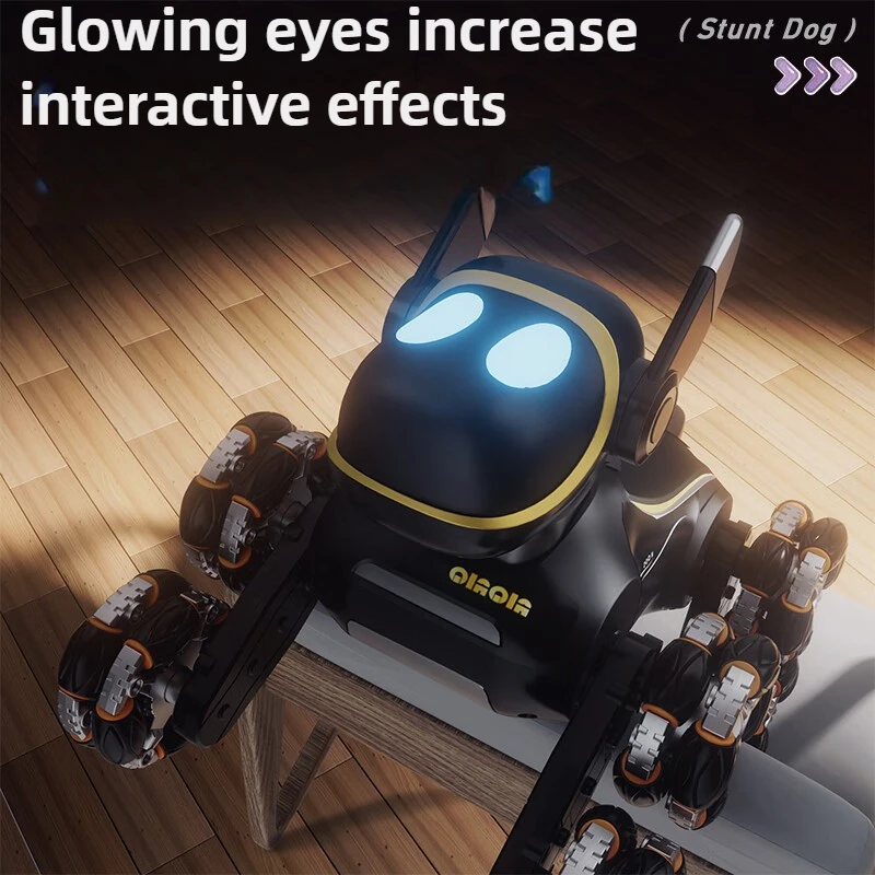 クールなアイテム 面白いギフト-インテリジェントRCロボット犬、リモコンカーおもちゃ、かわいい8輪ジェスチャーデュアルセンシングRCカー、子供向けおもちゃ