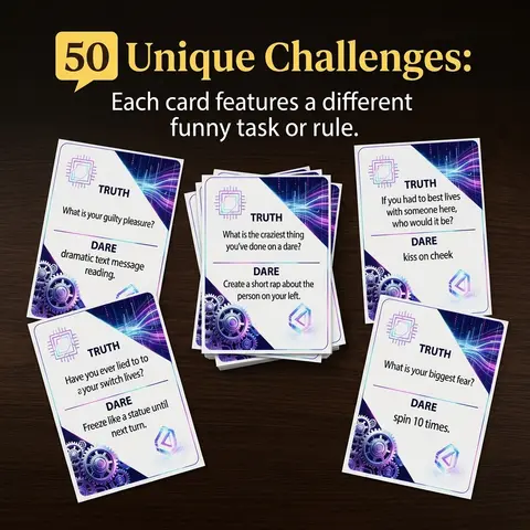 50 PCS Icebreaker Confession Card Game Adult Night Out Tabletop Activity Tech Theme Fall Winter Halloween Christmas Event Props