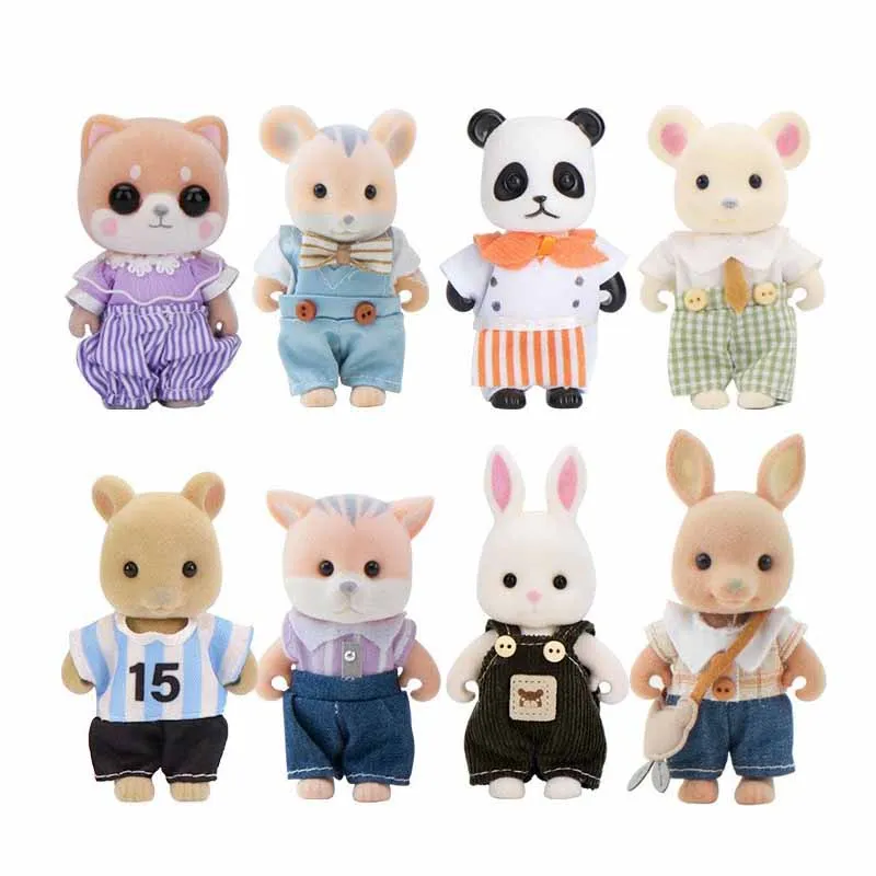 Mainan rumah bermain anak-anak kartun hewan peliharaan lucu Koala mainan boneka Diary Model kelinci mainan Panda kecil Koala adegan ornamen dekorasi