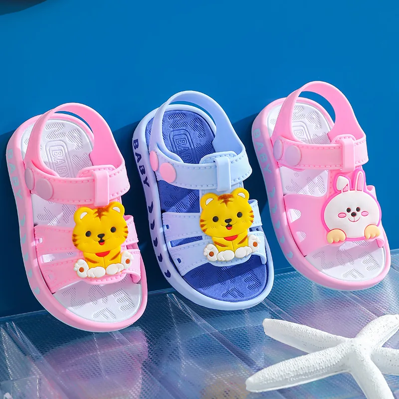 Letnie miękkie podeszwy antypoślizgowe 1-3 lata Cartoon Little White Rabbit Baby Walking Shoes dla chłopców i dzieci Sandały