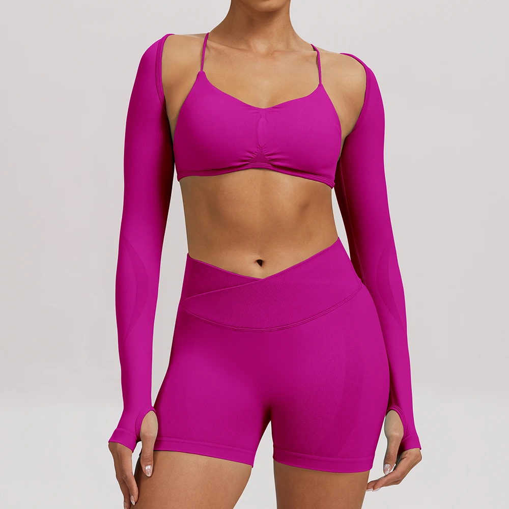 

Бесшовный укороченный топ для йоги с длинным рукавом и открытой спиной для женщин, облегающий, эластичный, для тренировок и фитнеса