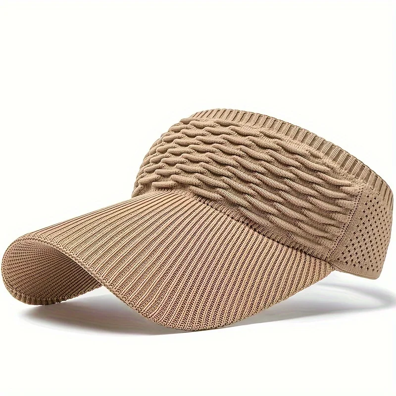 Gebreide klepjes in effen kleur Trendy ademende elastische zonnehoed Casual hardloopvizieren voor dames dagelijks gebruik Zomer buiten