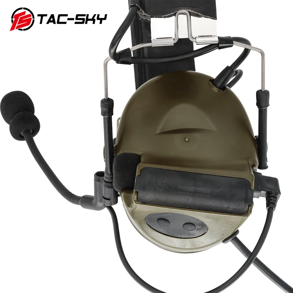 Тактические наушники TAC-SKY COM для стрельбы с защитой слуха, военные наушники для страйкбола TACSKY II с тактическим PTT U94.