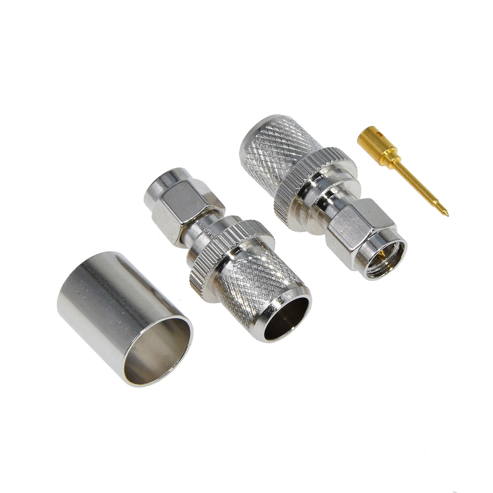 5PCS SMA Male Plug RF Connector Crimp With for RG8 RG213 LMR400 Straight Nickelplated Wholesale