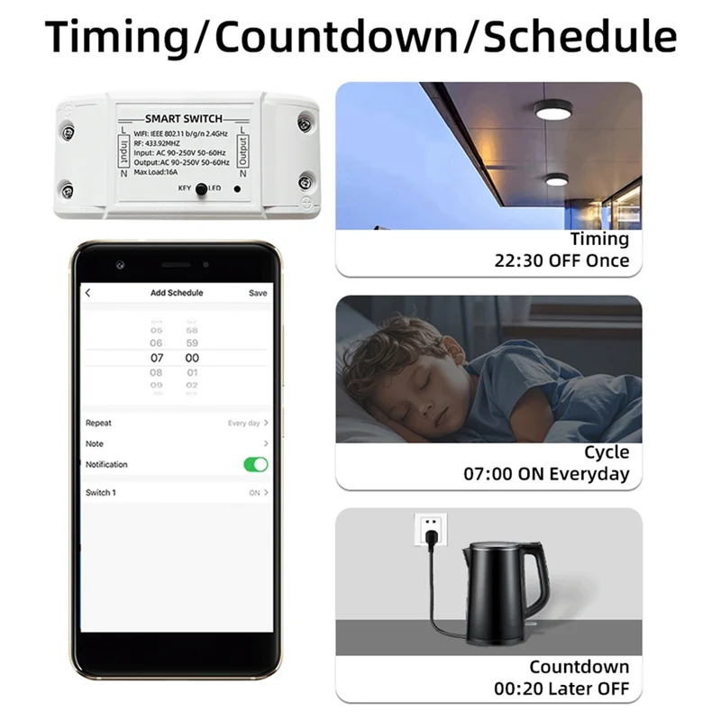 

BTLIFE-Wifi+433Mhz Switch Smart Home Automation Relay Module With 433Mhz Remote Controller Supports APP Voice Control