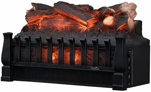 Electric Fireplace Log Set Insert and Fire Crackler Combo with Infrared Quartz Set Heater and Realistic Ember Bed