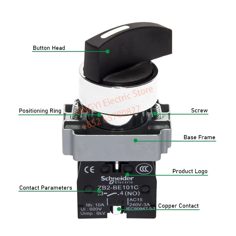 Schneider Short long handle selection switch XB2BD21C 25C 33C 53C XB2BD41C XB2BD45C XB2BD73C XB2BJ21C XB2BJ25C XB2BJ33C XB2BJ53C