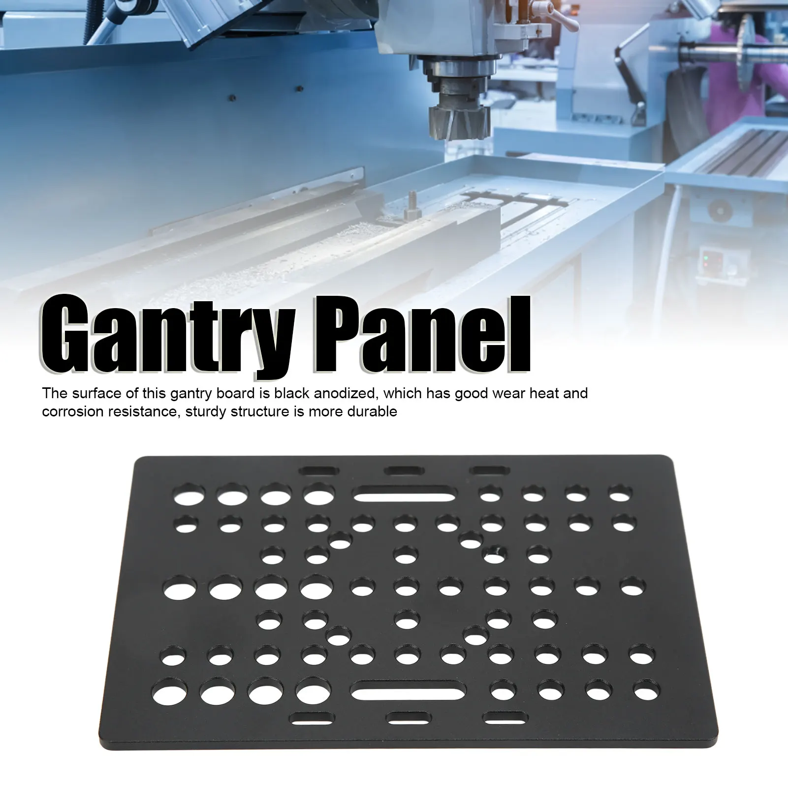 Gantry Plate Aluminum Black Anodized Gantry Board High Strength Replacement for Gear Shaping Machine